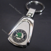 Авто брелок Шкода (Skoda) на ключі, овальний та сталевий - на подарунок